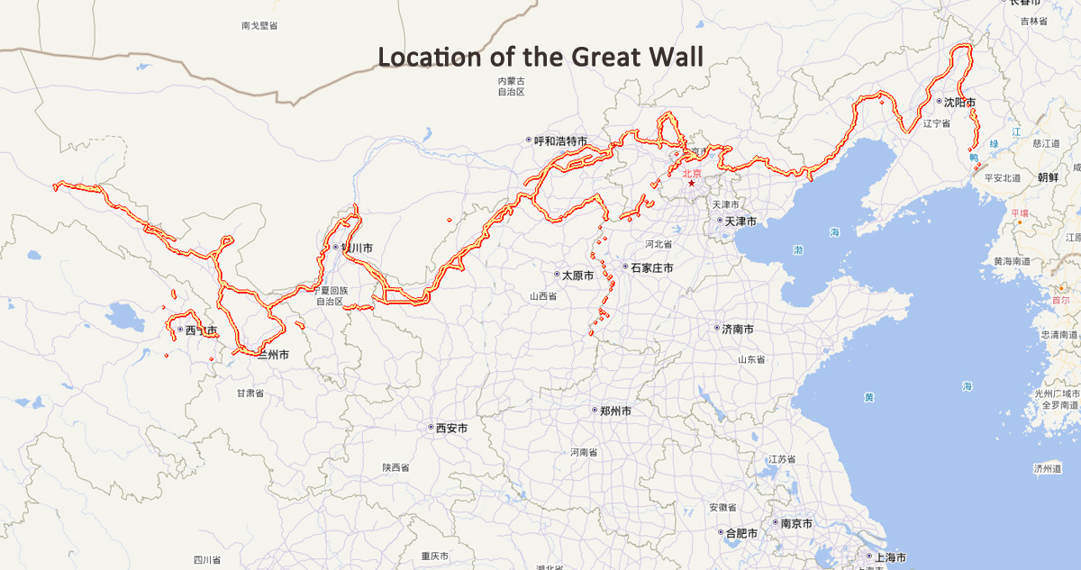 Location of the Great Wall